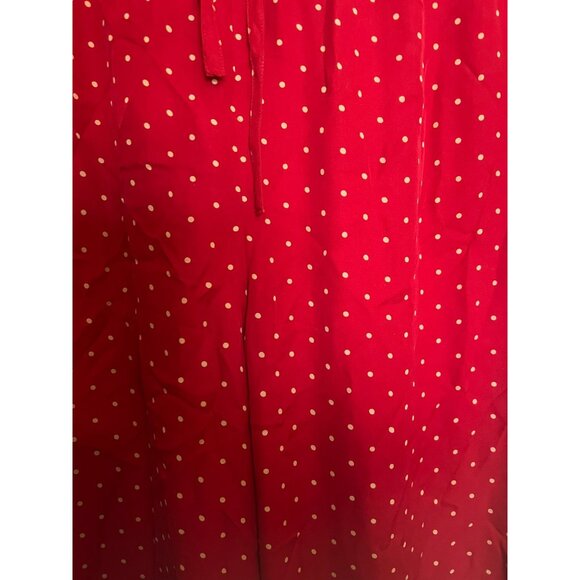 Vintage Lauren Ralph Lauren Womens Red Polka Dot Silk Pants Size L - Picture 4 of 5